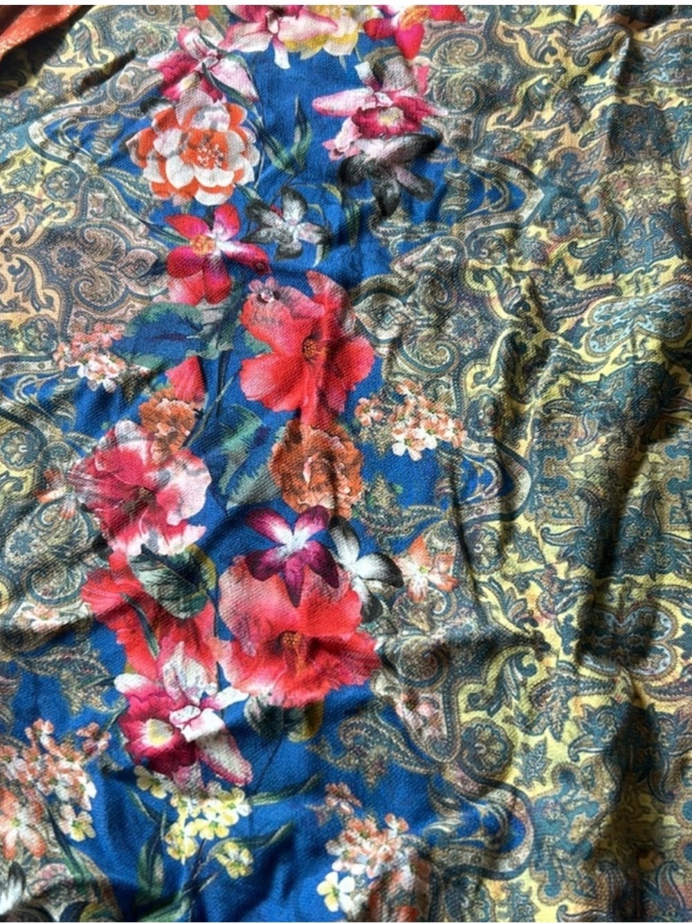 Johnny Was Multicolored Embroidered Floral Patch boho Kimono - Picture 4 of 5